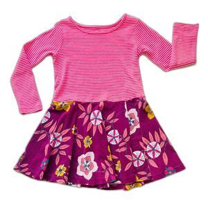 Tea Collection Pink Floral Long Sleeve Dress Size 5